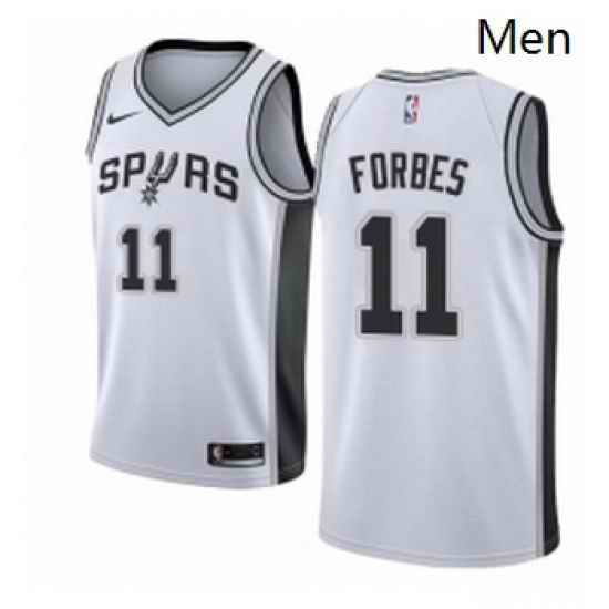 Mens Nike San Antonio Spurs 11 Bryn Forbes Swingman White NBA Jersey Association Edition